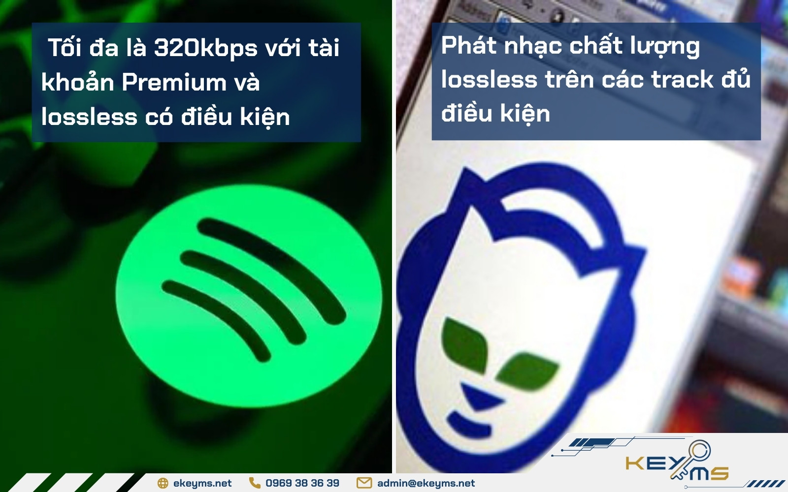 sự khác biệt giữa Spotify và Napster về âm thanh