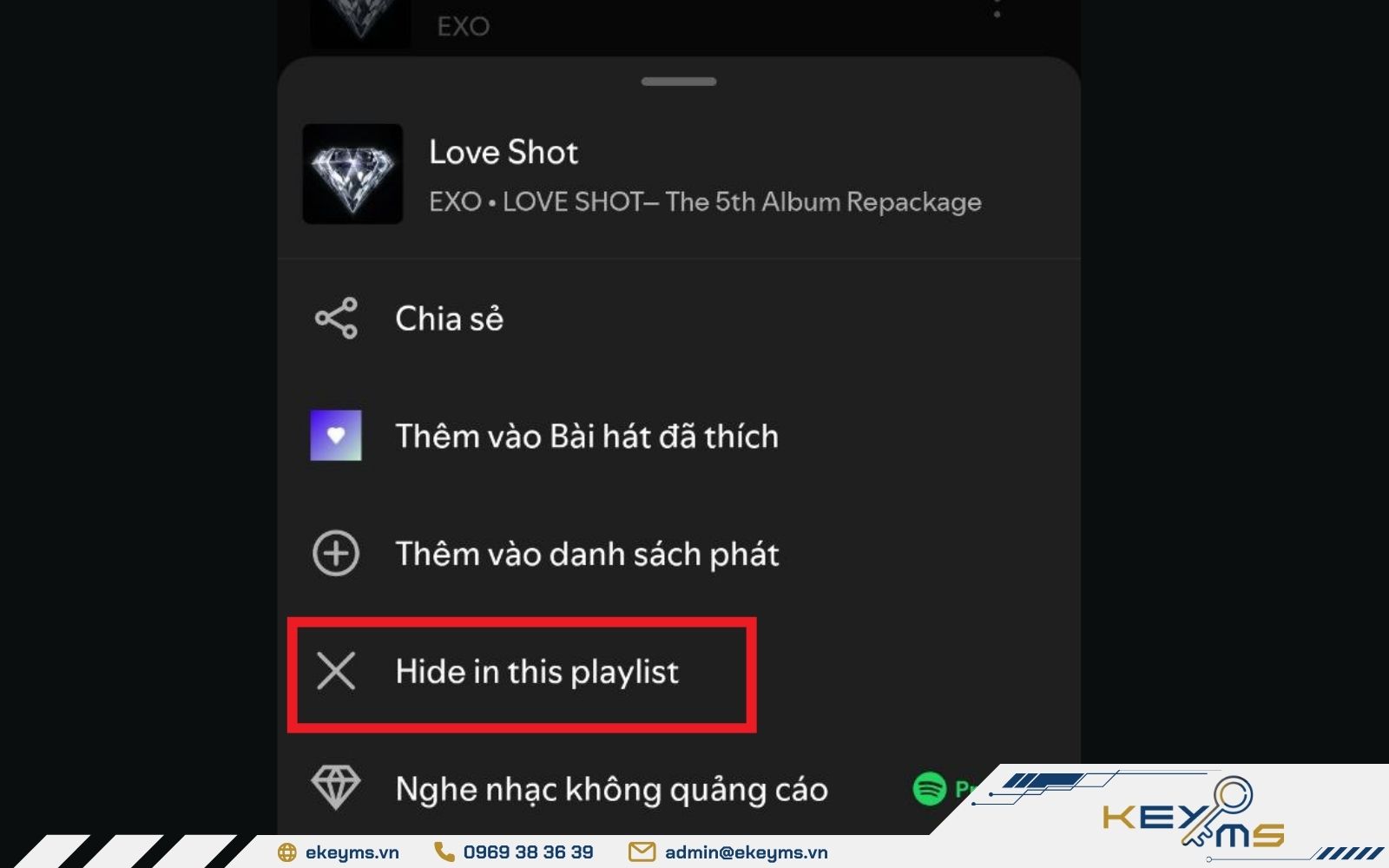 Cách ẩn bài hát trên Spotify