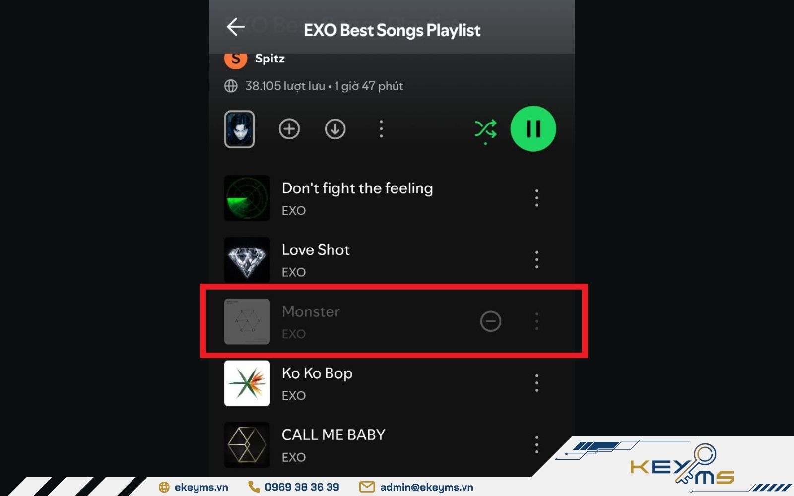 Truy cập vào playlist
