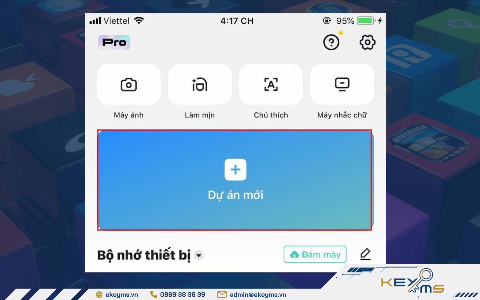 Mở CapCut và tạo dự án mới
