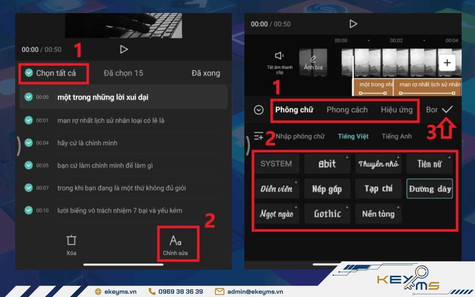 Cách chỉnh font chữ và hiệu ứng cho phụ đề CapCut