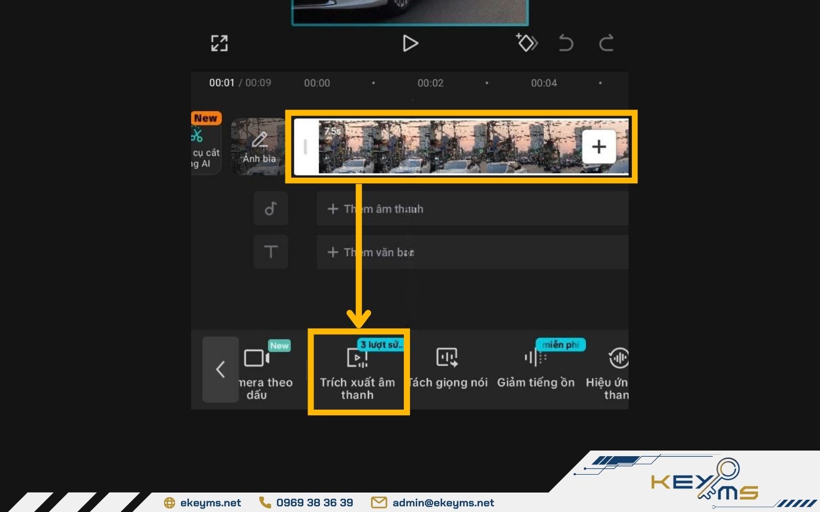 tách âm thanh khỏi video CapCut