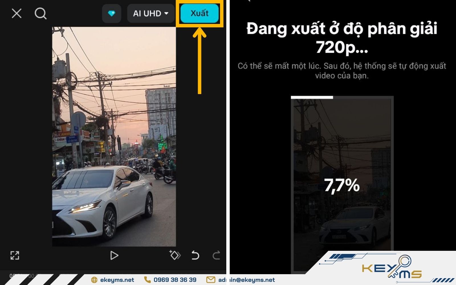 Giao diện sau khi xuất file