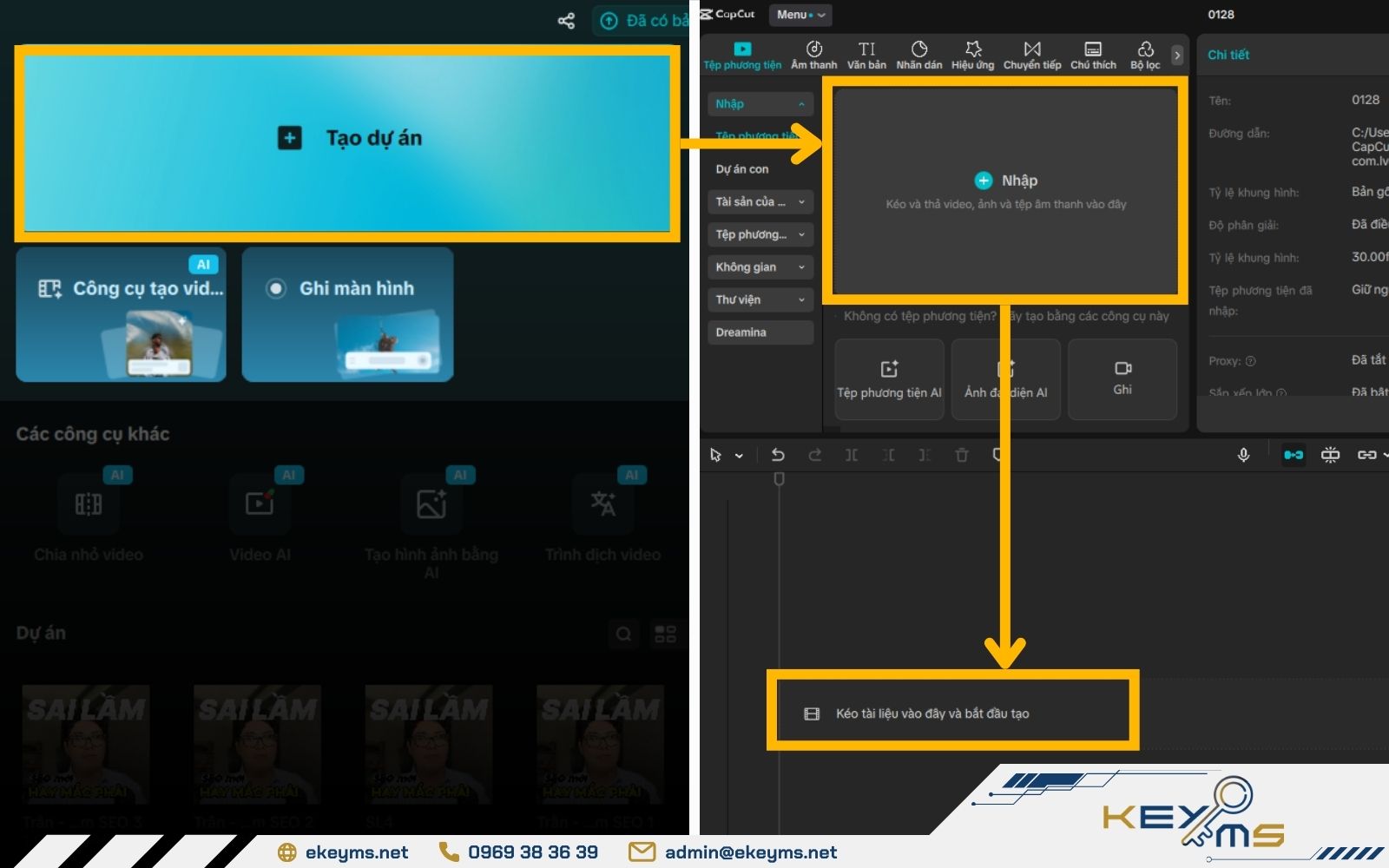 cách tách âm thanh ra khỏi video trên CapCut PC