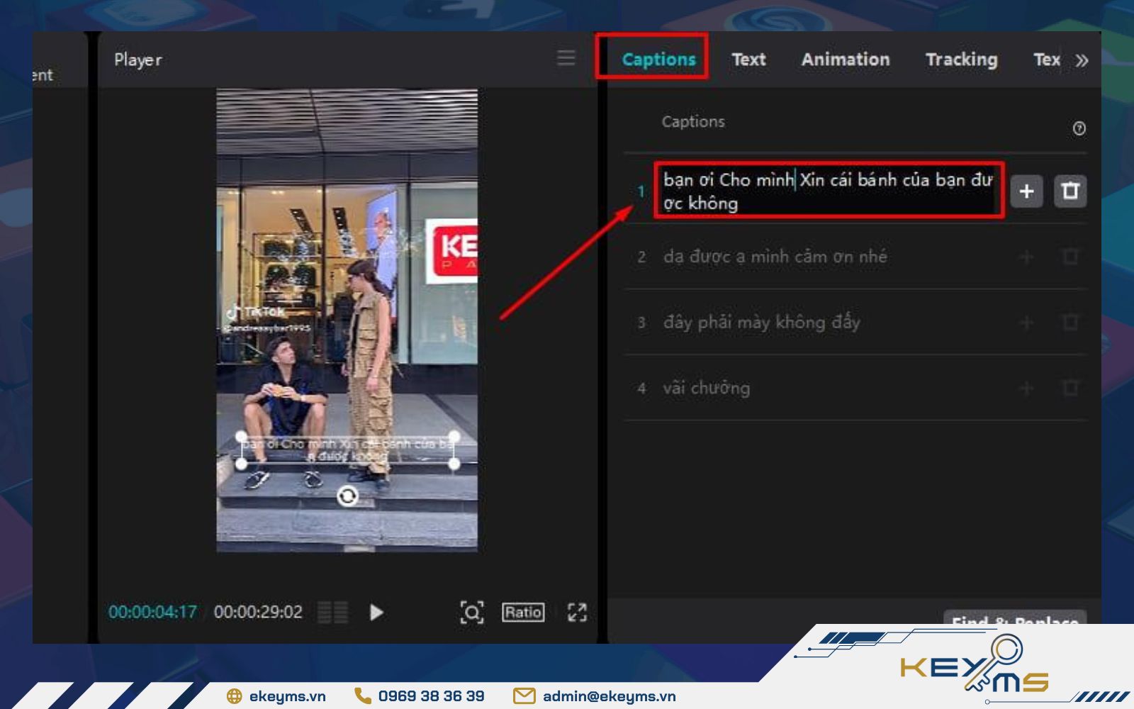 Chỉnh sửa nội dung phụ đề