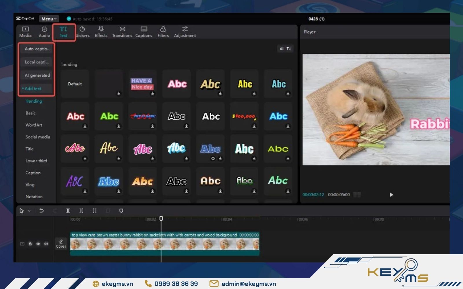 Cách chèn phụ đề thủ công vào video CapCut