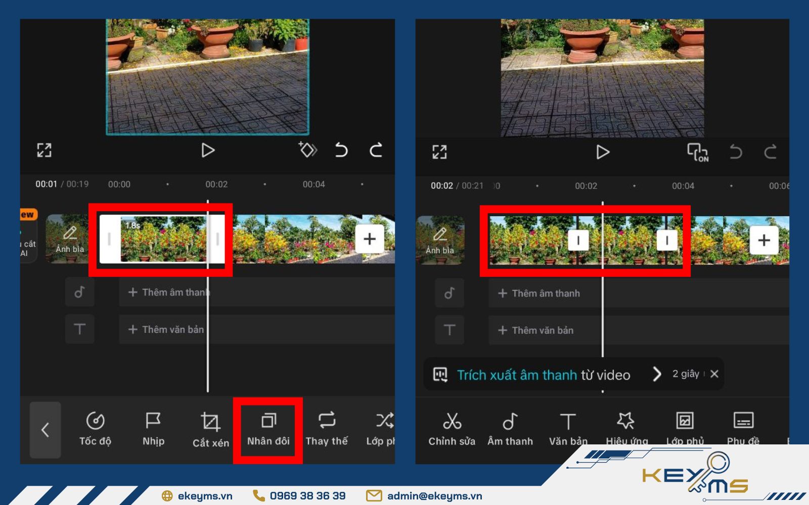 cách nhân đôi video trên CapCut trên điện thoại