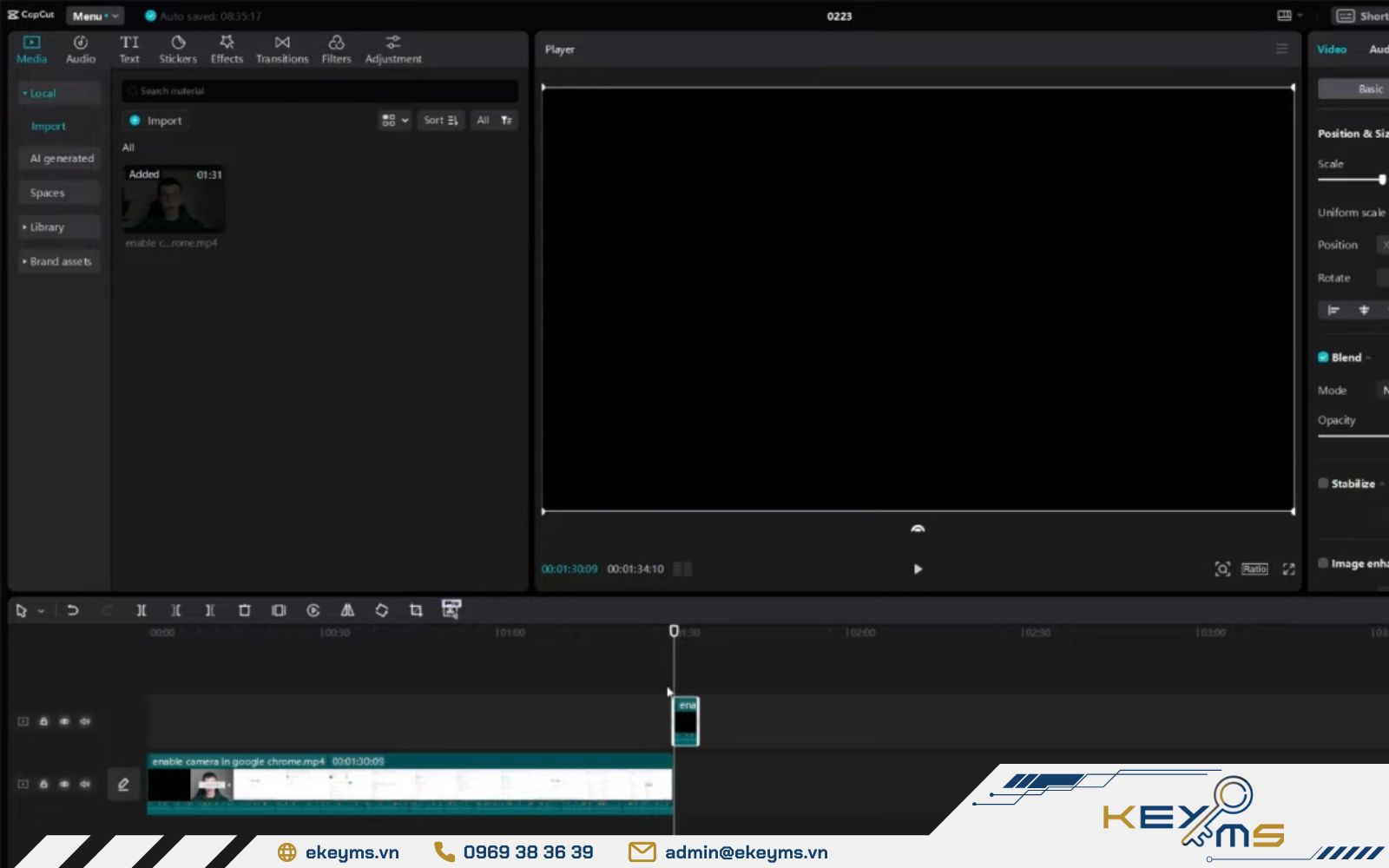 Thực hiện cách nhân đôi video trên CapCut