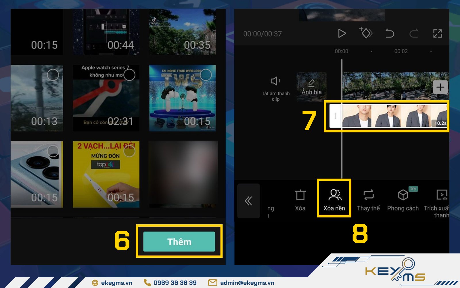 Xóa phông nền video trên CapCut và thực hiện thêm nền phủ khác