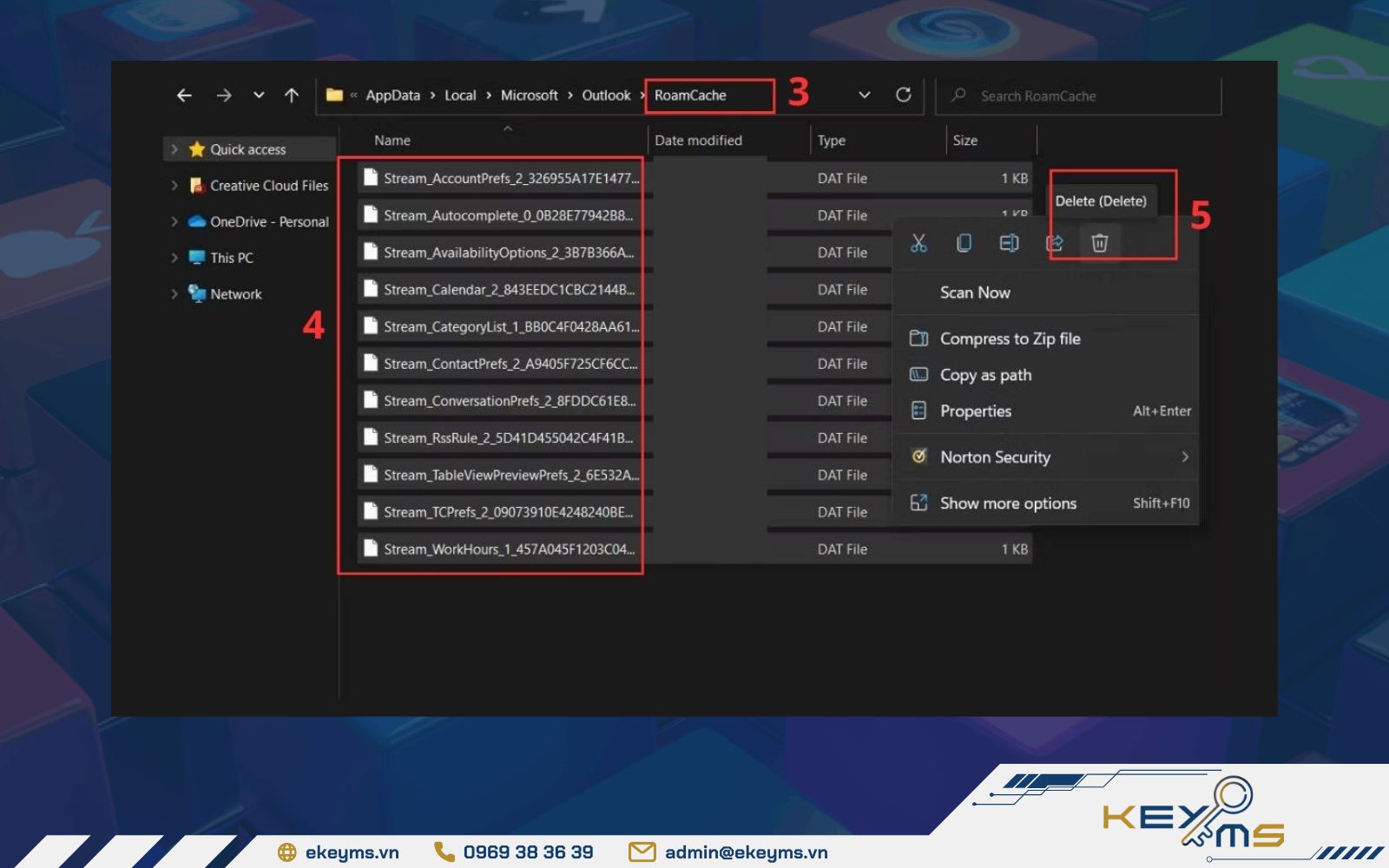 Sửa lỗi outlook không nhận được mail bằng cách xóa cache